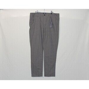 Ben Sherman Plaid Trousers New Slim Fit Charcoal Stretch 38x32 Mens Slacks